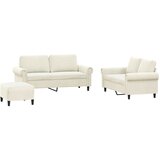 3-dijelni set sofa s jastucima krem baršunasti | shoptok.hr