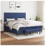 vidaXL Box spring postelja z vzmetnico modra 180x200 cm blago Cene