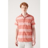 Avva Men's Pale Pink Cotton Short Sleeve Shirt Cene