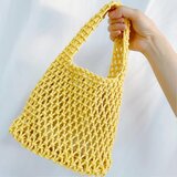 Venisymlis Ženska Ročno Tkana Rumena Mini Torbica - Korejski Slog, Votla Mrežasta Oblika, Primerna Za Plažo, Nakupovanje In Vsakodnevno Uporabo, (22070046) | Shoptok.si