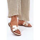 EVENTO Women's Flat Sandals Made Of Eco Leather Golden Firvania | shoptok.hr