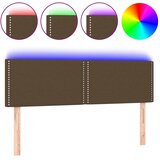 Maison Chic led posteljno vzglavje - vzglavna omarica - nočna omarica temno rjavo 144x5x78/88 cm blago, (21707650) Cene