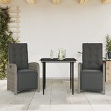 vidaXL 3-dijelni bistro set od poliratana s jastucima sivi Cijene