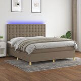  The Living Store Box spring postelja z vzmetnico LED taupe 160x200 cm blago - Box Spring Postelja, (21450070) Cene