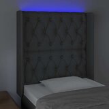  Posteljno vzglavje temno sivo 83x16x118/128 cm blago, (20793614) | Shoptok.si