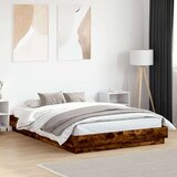  Posteljni okvir dimljeni hrast 150x200 cm inženirski les | Shoptok.si