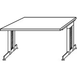 eurokraft pro NICOLA - Pisalna miza, podnožje v obliki črke C, fiksna višina, VxŠxG 720 x 1600 x 800 mm, imitacija bukve | Shoptok.si
