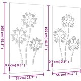  Vrtni zidni ukrasi 2 kom 105x55 cm čelik COR-TEN cvjetni uzorak | Eponuda.com