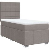 vidaXL Box spring postelja z vzmetnico taupe 90x200 cm blago | Shoptok.si