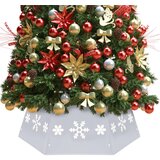 vidaXL Podloga za božićno drvce srebrno-bijela Ø 68 x 25 cm Cijene
