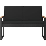  Vanjska klupa s jastukom Crna 107 x 61 x 80 cm poliratan | shoptok.hr