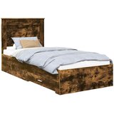 Krevetna konstrukcija s ladicama Dimljeni hrast 90 x 190 cm | shoptok.hr