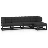 Maison Chic Seti vrtnega pohištva - Vrtna garnitura - Vrtni pohištvo set 5-delna z blazinami trdna borovina, (21817592) | Shoptok.si