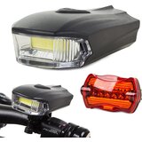 Set univerzalna LED COB svjetiljka za bicikl 5W + stražnje svjetlo  Set univerzalna LED COB svjetiljka za bicikl 5W + stražnje svjetlo Slike