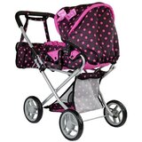 Kolica za lutku Alice Pram - crno/roza | shoptok.hr