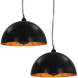  Stropne svjetiljke 2 kom crno-zlatne polukuglaste 40 cm E27 | Eponuda.ba