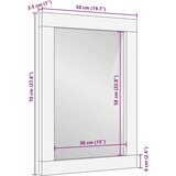 vidaXL Ogledalo z ogledalom Bela 57 x 70 x 3 cm trden mangov les | Shoptok.si