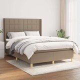  Box spring postelja z vzmetnico taupe 140x200 cm blago, (20896823) Cene