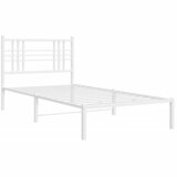  The Living Store Kovinski posteljni okvir z vzglavjem bel 100x190 cm - Posteljni Okvir, (21446509) | Shoptok.si