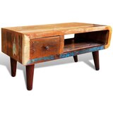  Klubska mizica z zaobljenimi robovi in 1 predalom predelan les, (20712857) | Shoptok.si