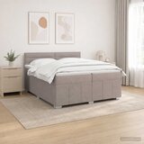  LED okvir za krevet s madracem Sivosmeđa 200 x 200 cm Tkanina | shoptok.hr