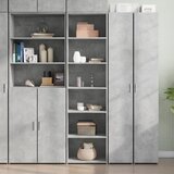 vidaXL Visoka omara betonsko siva 50x41x185 cm inženirski les Cene