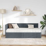  Kutni krevetni okvir s madracem 2 kom. Tamnosiva 90 x 190 cm | Shoptok.si