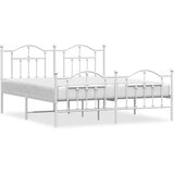  The Living Store Kovinski posteljni okvir z vzglavjem in vznožjem bel 180x200 cm - Posteljni Okvir, (21450079) | Shoptok.si