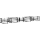  Zunanji pasji boks jeklo 18,77 m² - - črna - 151.75 - 970 x 193.5 x 100 cm - | Shoptok.si