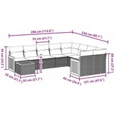  10-dijelni set vrtnih sofa s jastucima crni od poliratana | shoptok.hr
