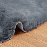  Faux Rabbit Fur Rug Olite Antracit 80 x 120 cm Poliester | shoptok.hr