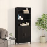 vidaXL visok hladilnik črni hrast 69.5x34x180 cm inženirski les | Shoptok.si
