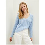 LC Waikiki V-Neck Self-Patterned Long Sleeve Women's Knitwear Sweater cene