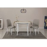 Woody Fashion vina 1005 3 v2 - white, cream whitecream extendable dining table & chairs set (3 pieces) Cene