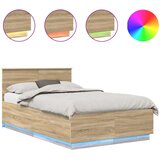  Krevetna konstrukcija S LED lampica Sonoma hrast 120 x 190 cm | shoptok.hr