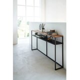 YAMAZAKI Crni/tamno smeđi pomoćni stol u dekoru jasena 20,5x126 cm Tower – | shoptok.hr