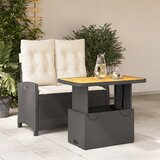  The Living Store Vrtna jedilna garnitura 2-delna z blazinami črn poli ratan - Vrtna Jedilna Garnitura, (21460095) | Shoptok.si