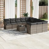  12-dijelni set vrtnih sofa od poliratana s jastucima sivi | shoptok.hr
