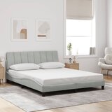  Okvir kreveta s LED-om bez madraca Hanko svjetlosivi 160x200 cm baršunasti | shoptok.hr