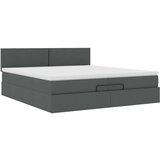 vidaXL Otomanski krevet s madracem tamnosivi 200x200 cm od tkanine | shoptok.hr