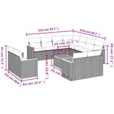  12-dijelni set vrtnih sofa od poliratana s jastucima sivi | shoptok.hr