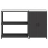 vidaXL kuhinjski set za pohranu s policom s pohranom s vratima podesiva 2 pcs crna 150 x 50 x 92 cm | shoptok.hr