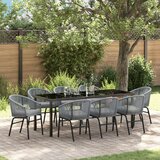 vidaXL 9-dijelni set vrtnih stolova Grey Poli Ratan Cijene