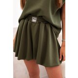 Kesi Włoski Women's butter set with a sleeveless blouse and wide-leg shorts khaki | shoptok.hr
