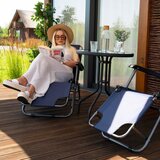 springos sklopiva vrtna ležaljka s podesivim položajem, plava | shoptok.hr
