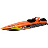  Tovornjak z navijajočo motorno čolnom, lučmi in zvoki, oranžna, set | Shoptok.si