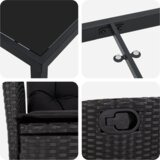 vidaXL 5-delni vrtni jedilni set z blazinami - črn PE ratan | Shoptok.si