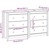  Kreveta 2 pcs Vosak Smeđa 140 x 35 x 80 cm Masivna borovina | Eponuda.com