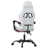  Gaming stol z oporo za noge belo in roza umetno usnje, (21377624) | Shoptok.si