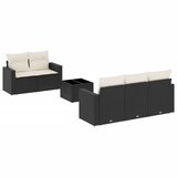  6-dijelni set vrtnih sofa s jastucima crni od poliratana | shoptok.hr